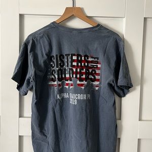 Alpha Omicron Pi Comfort Colors Sisters For Soldiers Size Medium Tee